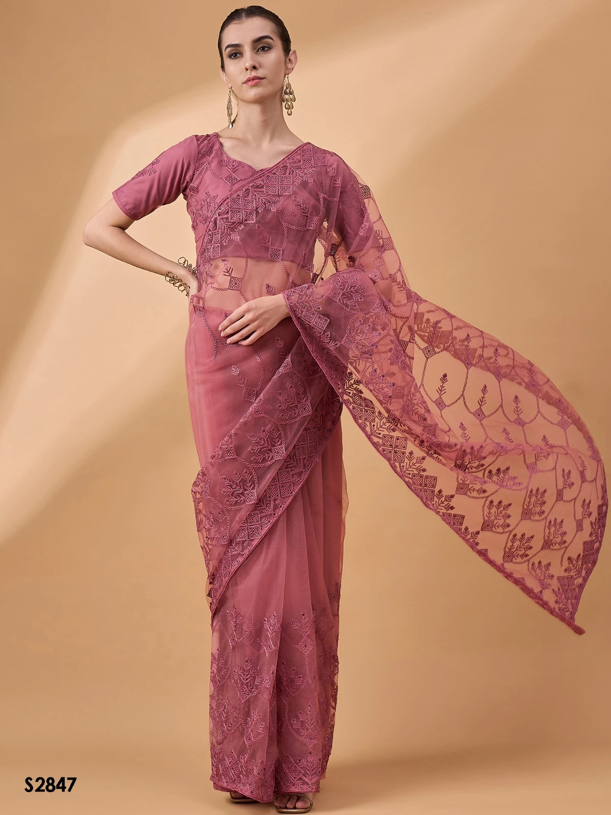Mahotsav Radha Vol 02 Net Wholesale Fancy Sarees Catalog — Wholesale Sarees, Mahotsav wholesale from Surat — view 2
